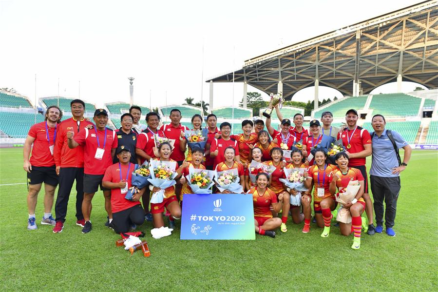 (SP)CHINA-GUANGZHOU-RUGBY 7S-TOKYO 2020-CHINA WOMEN'S TEAM-QUALIFICATION (CN)
