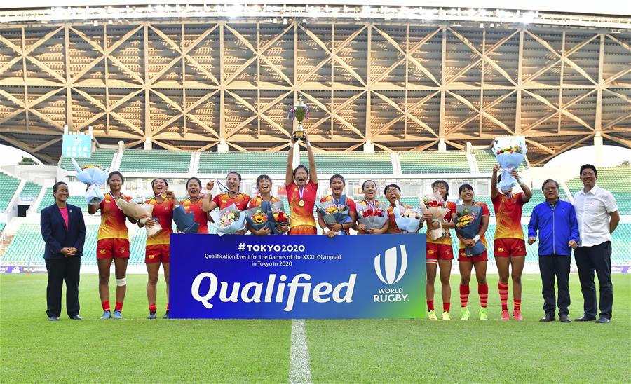 (SP)CHINA-GUANGZHOU-RUGBY 7S-TOKYO 2020-CHINA WOMEN'S TEAM-QUALIFICATION (CN)