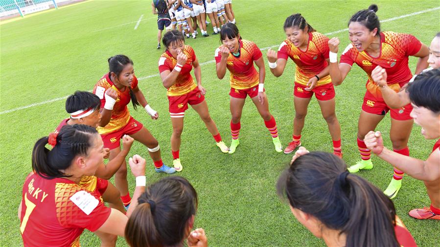(SP)CHINA-GUANGZHOU-RUGBY 7S-TOKYO 2020-CHINA WOMEN'S TEAM-QUALIFICATION (CN)