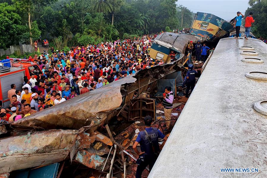 (SPOT NEWS)BANGLADESH-BRAHMANBARIA-TRAIN-CRASH