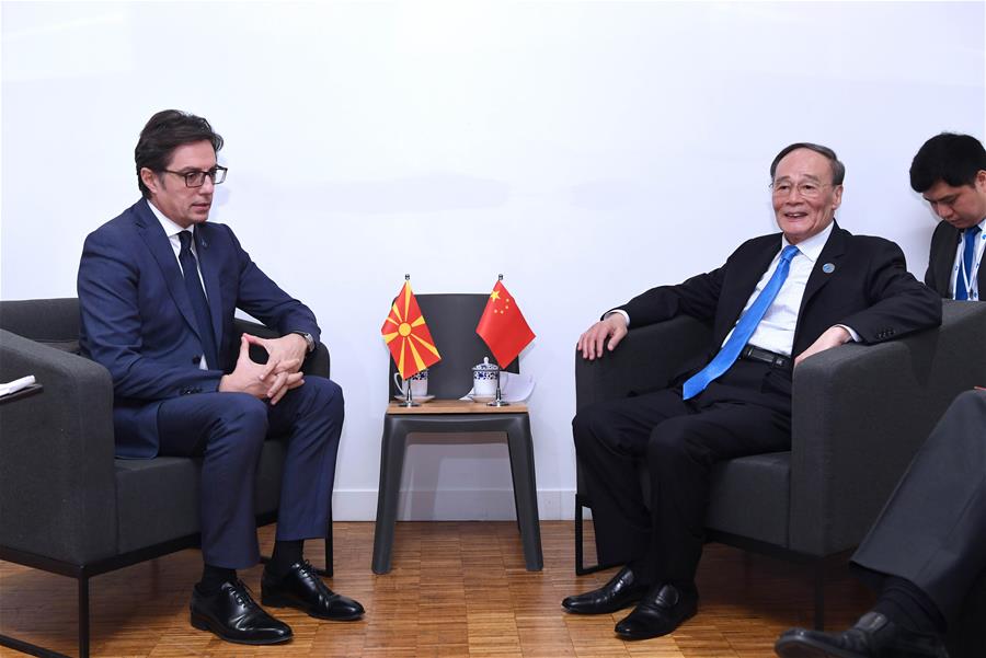 FRANCE-PARIS-WANG QISHAN-NORTH MACEDONIA'S PRESIDENT-MEETING