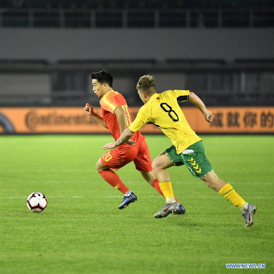 (SP)CHINA-CHONGQING-FOOTBALL-2019CFA-CHINA U22 VS LITHUANIA U22(CN)