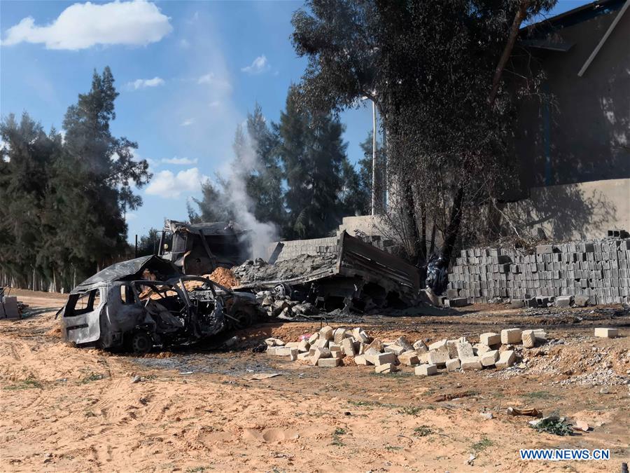 (SPOT NEWS)LIBYA-TRIPOLI-AIRSTRIKE-FACTORY