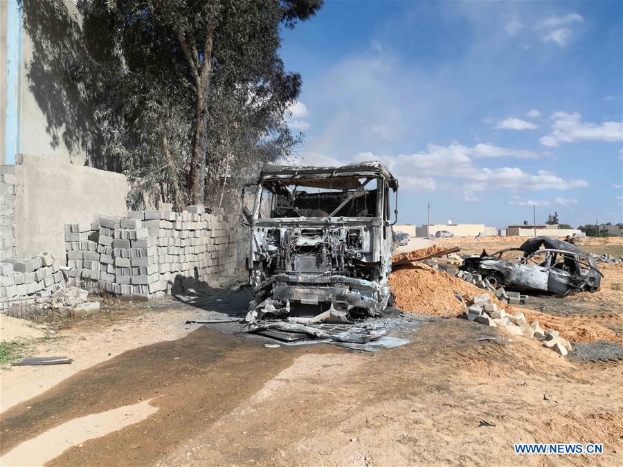 (SPOT NEWS)LIBYA-TRIPOLI-AIRSTRIKE-FACTORY