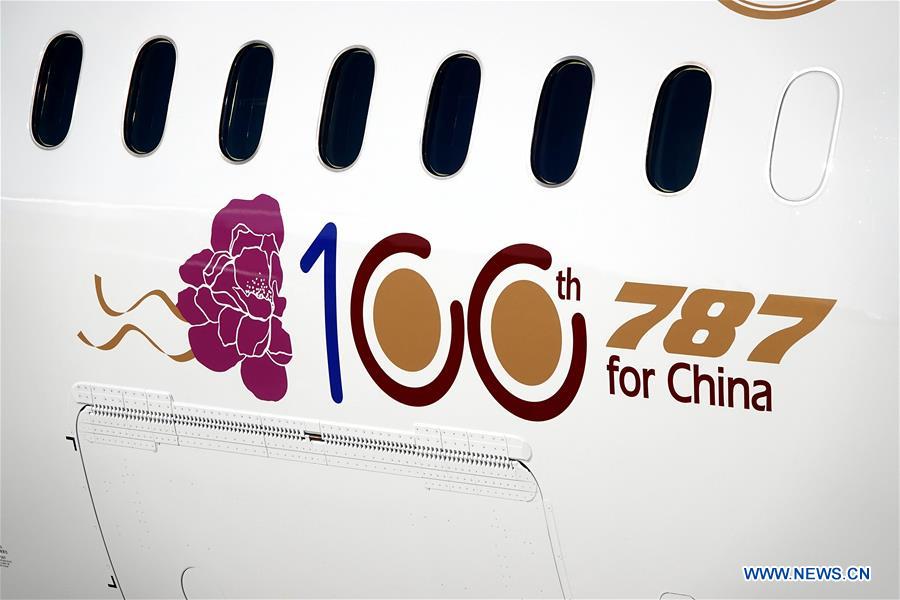 U.S-SEATTLE-BOEING-100TH 787 AIRCRAFT-CHINESE AIRLINE INDUSTRY-DELIVERY