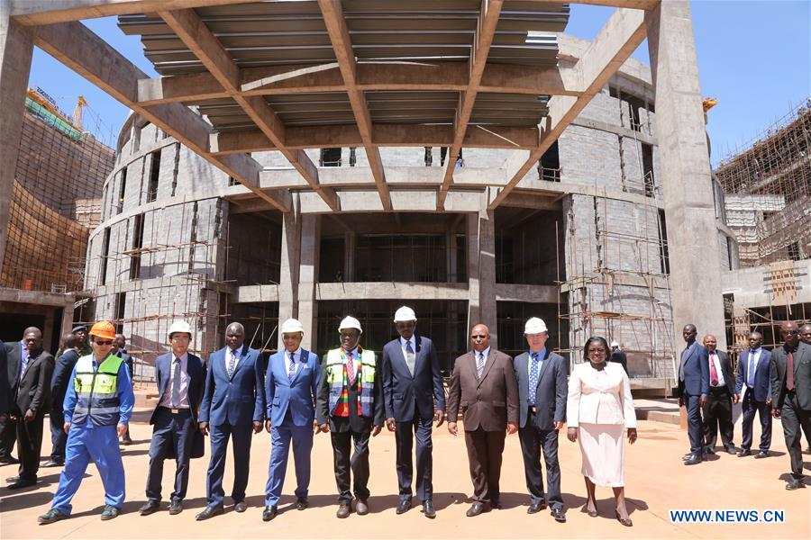 ZIMBABWE-MOUNT HAMPDEN-PRESIDENT-NEW PARLIAMENT BUILDING SITE-INSPECTION