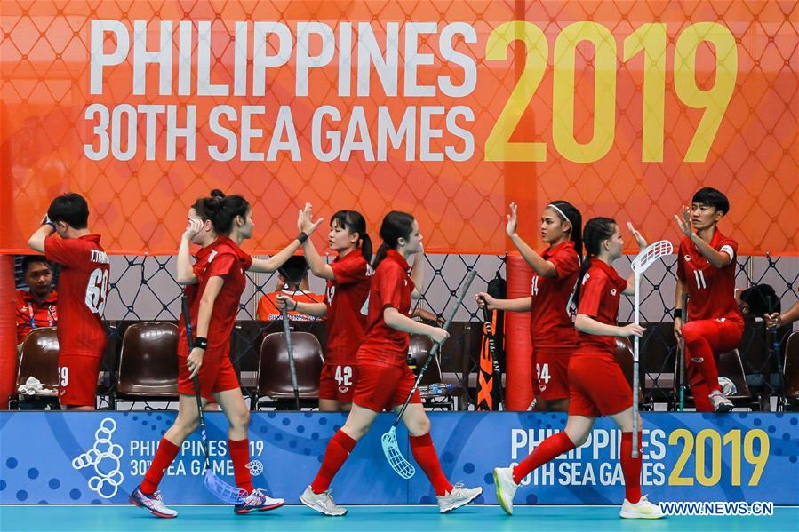 (SP)PHILIPPINES-QUEZON CITY-SEA GAMES-WOMEN'S FLOORBALL-THAILAND VS INDONESIA
