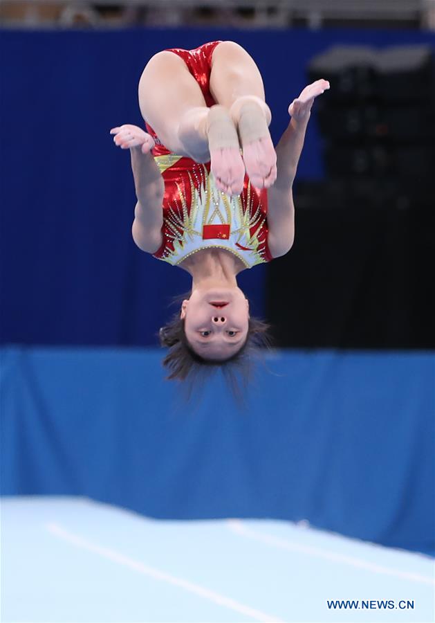 (SP)JAPAN-TOKYO-TRAMPOLINE-WORLD CHAMPIONSHIPS-WOMEN'S TUMBLING TEAM FINAL