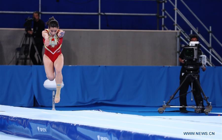 (SP)JAPAN-TOKYO-TRAMPOLINE-WORLD CHAMPIONSHIPS-WOMEN'S TUMBLING TEAM FINAL