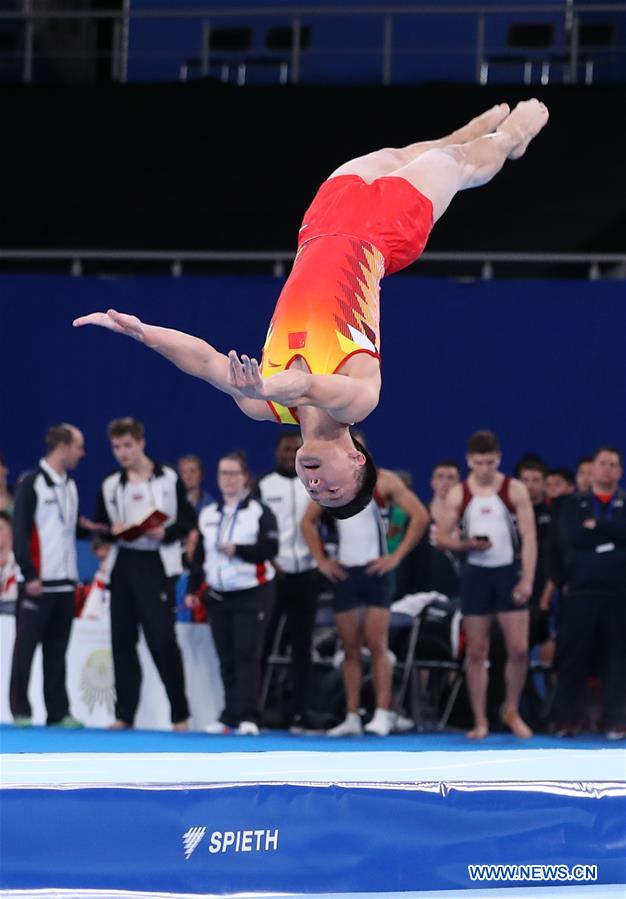 (SP)JAPAN-TOKYO-TRAMPOLINE-WORLD CHAMPIONSHIPS-MEN'S TUMBLING TEAM FINAL