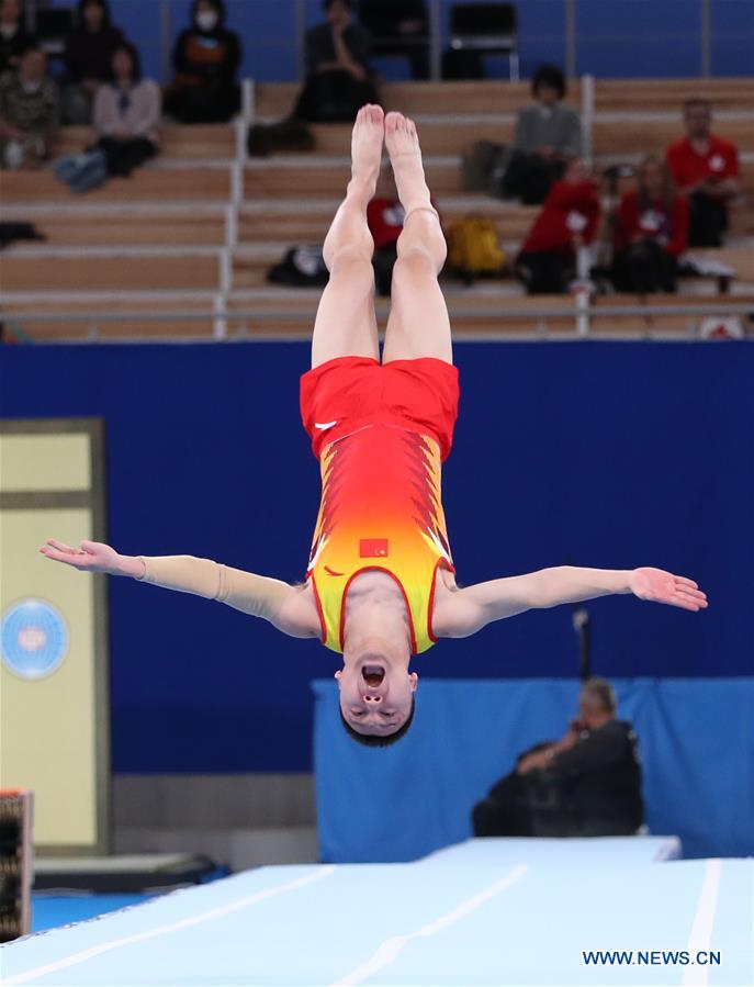 (SP)JAPAN-TOKYO-TRAMPOLINE-WORLD CHAMPIONSHIPS-MEN'S TUMBLING TEAM FINAL