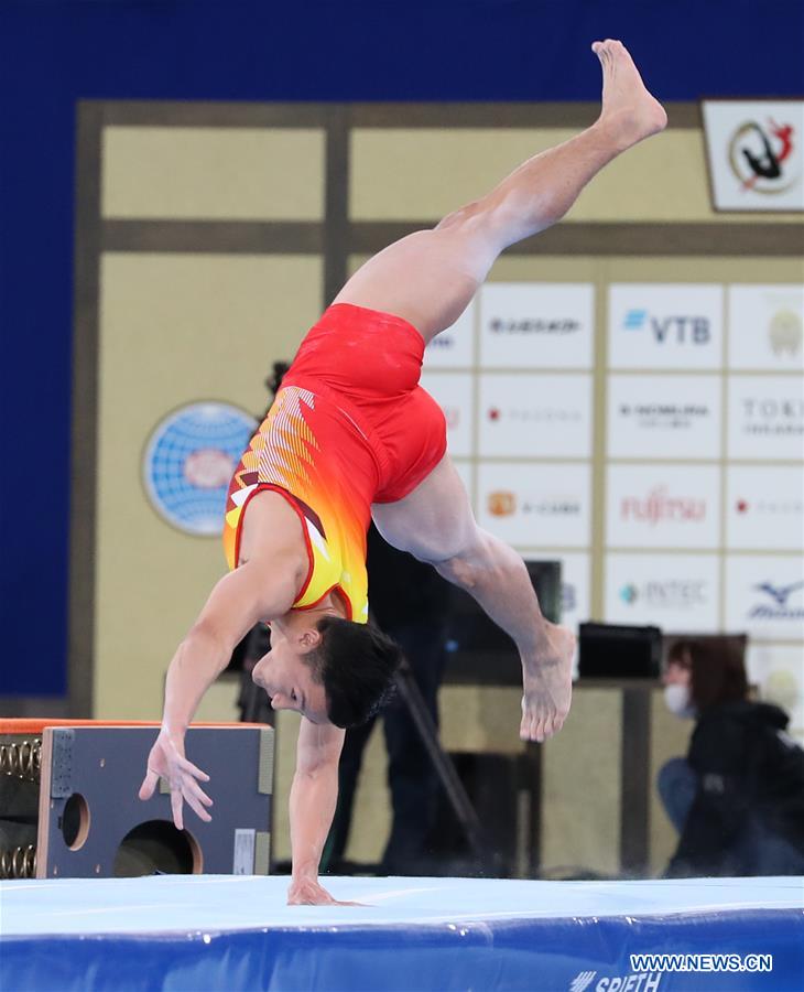 (SP)JAPAN-TOKYO-TRAMPOLINE-WORLD CHAMPIONSHIPS-MEN'S TUMBLING TEAM FINAL