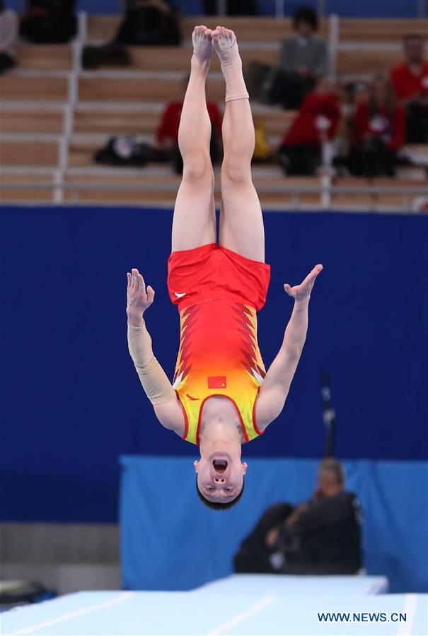 (SP)JAPAN-TOKYO-TRAMPOLINE-WORLD CHAMPIONSHIPS-MEN'S TUMBLING TEAM FINAL
