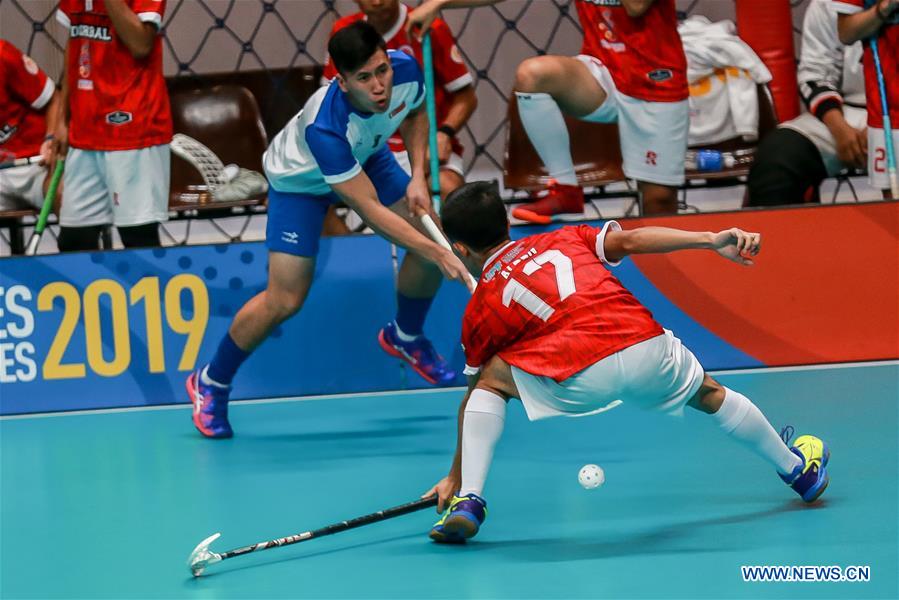 (SP)PHILIPPINES-QUEZON CITY-SEA GAMES-MEN'S FLOORBALL-SINGAPORE VS INDONESIA