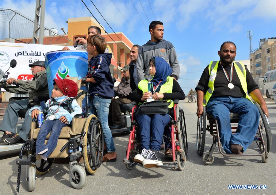 MIDEAST-GAZA-DISABLED PEOPLE-MARATHON