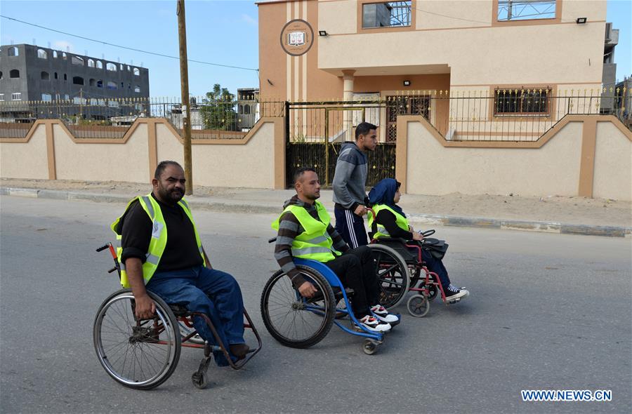 MIDEAST-GAZA-DISABLED PEOPLE-MARATHON