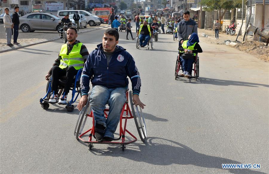 MIDEAST-GAZA-DISABLED PEOPLE-MARATHON