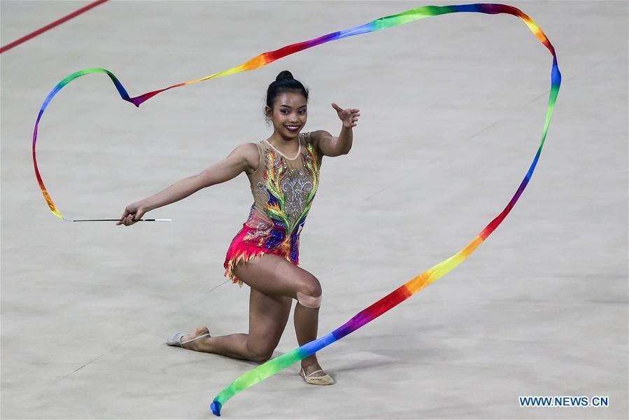 Highlights of women's rhythmic gymnastics ribbon final at SEA Games