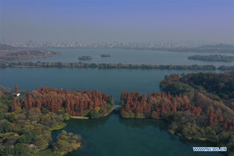 CHINA-ZHEJIANG-HANGZHOU-WEST LAKE-AERIAL VIEW (CN)
