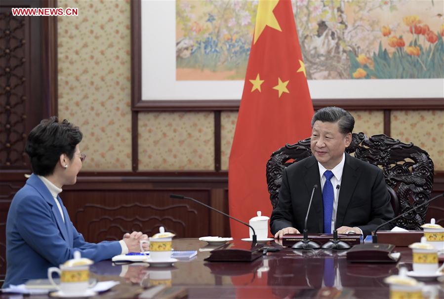 CHINA-BEIJING-XI JINPING-CARRIE LAM-MEETING (CN)