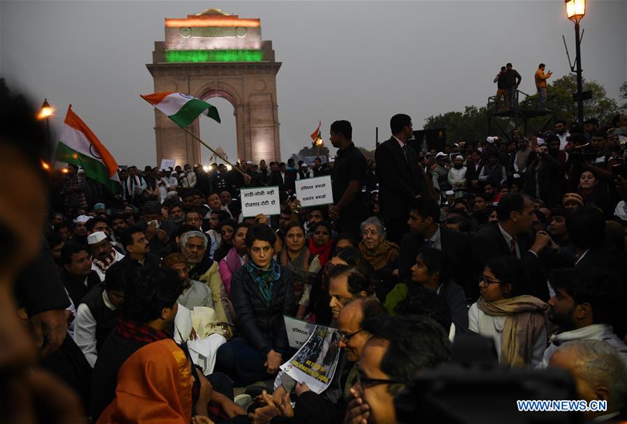 INDIA-NEW DELHI-PRIYANKA GANDHI-PROTEST