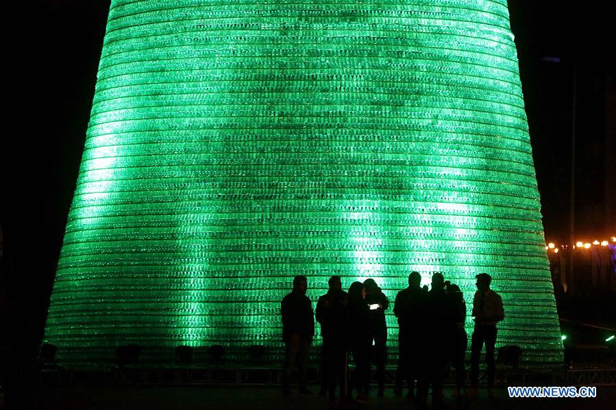 LEBANON-CHEKKA-PLASTIC BOTTLES-GIANT CHRISTMAS TREE