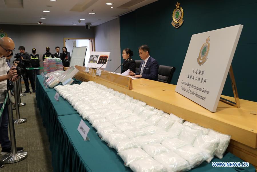 CHINA-HONG KONG-DRUG BUST-PRESS CONFERENCE (CN)