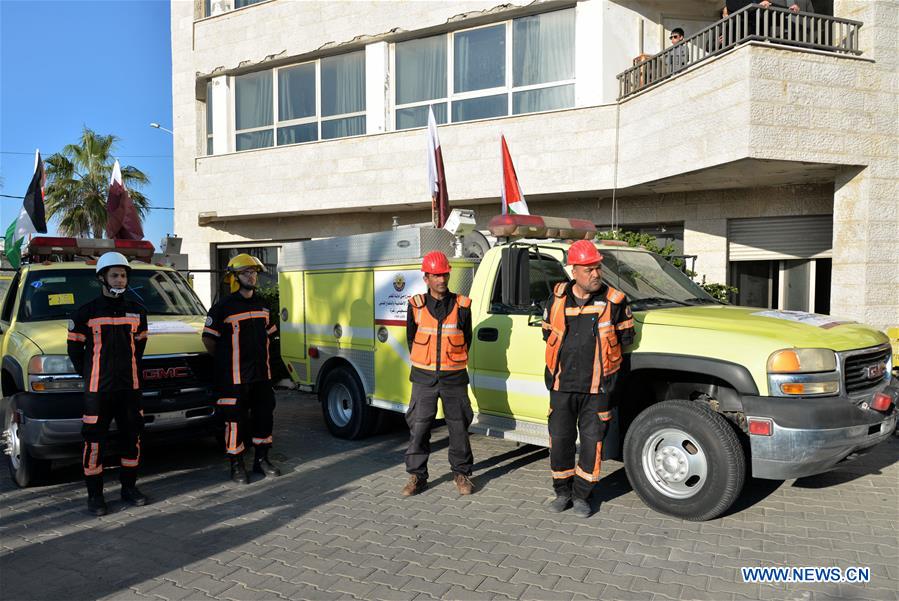 MIDEAST-GAZA-CIVIL DEFENSE VEHICLES-SHIPMENT