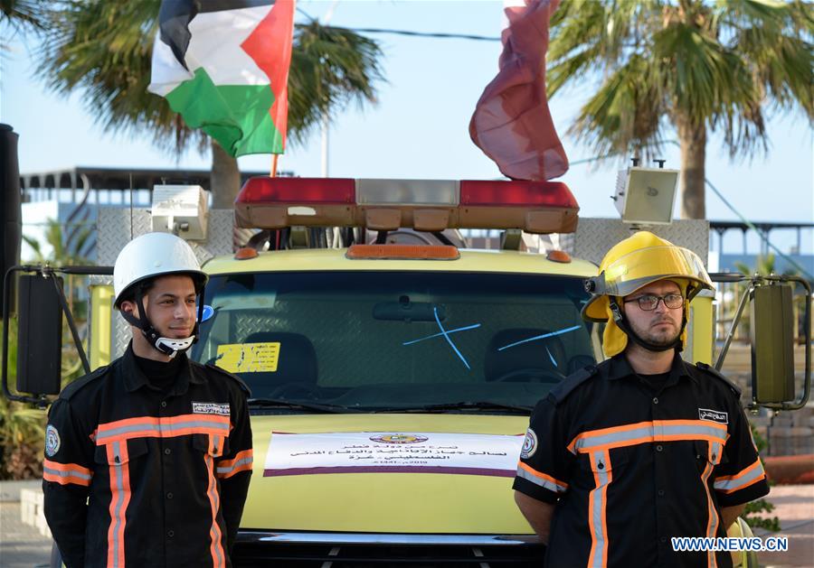 MIDEAST-GAZA-CIVIL DEFENSE VEHICLES-SHIPMENT