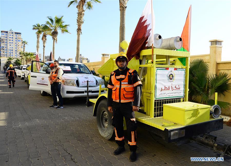 MIDEAST-GAZA-CIVIL DEFENSE VEHICLES-SHIPMENT