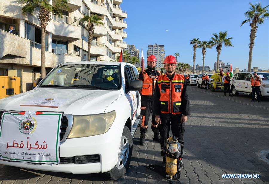 MIDEAST-GAZA-CIVIL DEFENSE VEHICLES-SHIPMENT
