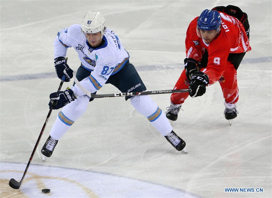 (SP)CHINA-JILIN-ICE HOCKEY-SILK ROAD SUPREME HOCKEY LEAGUE-TSEN TOU VS NOMAD(CN)