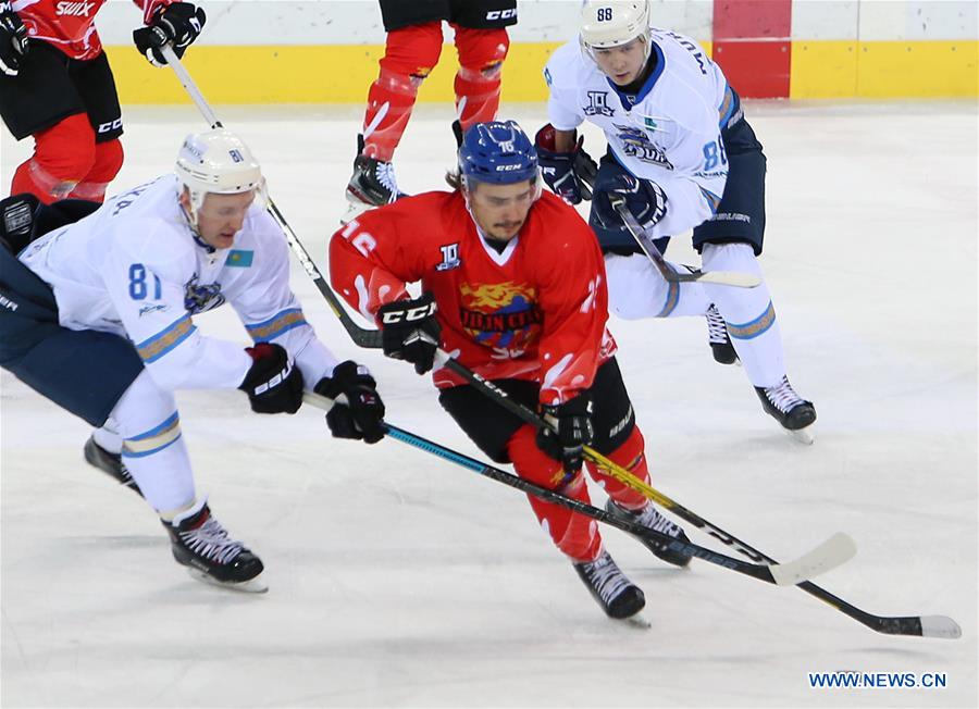 (SP)CHINA-JILIN-ICE HOCKEY-SILK ROAD SUPREME HOCKEY LEAGUE-TSEN TOU VS NOMAD(CN)