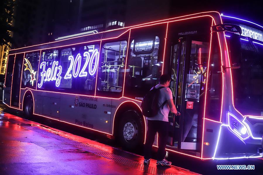 BRAZIL-SAO PAULO-ILLUMINATED BUS