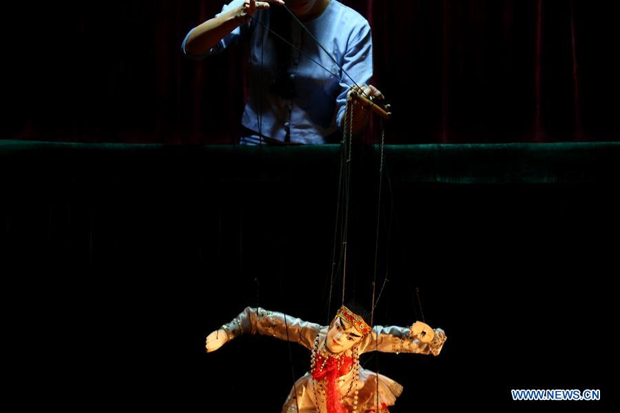 MYANMAR-YANGON-FEMALE PUPPETEER