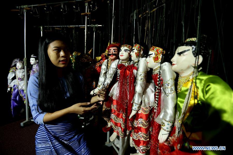 MYANMAR-YANGON-FEMALE PUPPETEER
