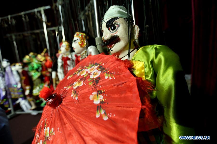 MYANMAR-YANGON-FEMALE PUPPETEER