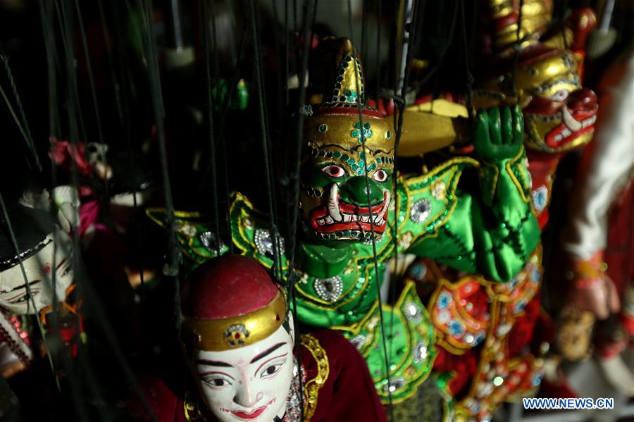 MYANMAR-YANGON-FEMALE PUPPETEER