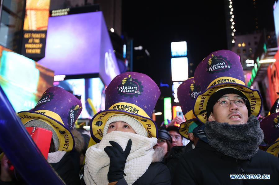 U.S.-NEW YORK-TIMES SQUARE-NEW YEAR-CELEBRATION