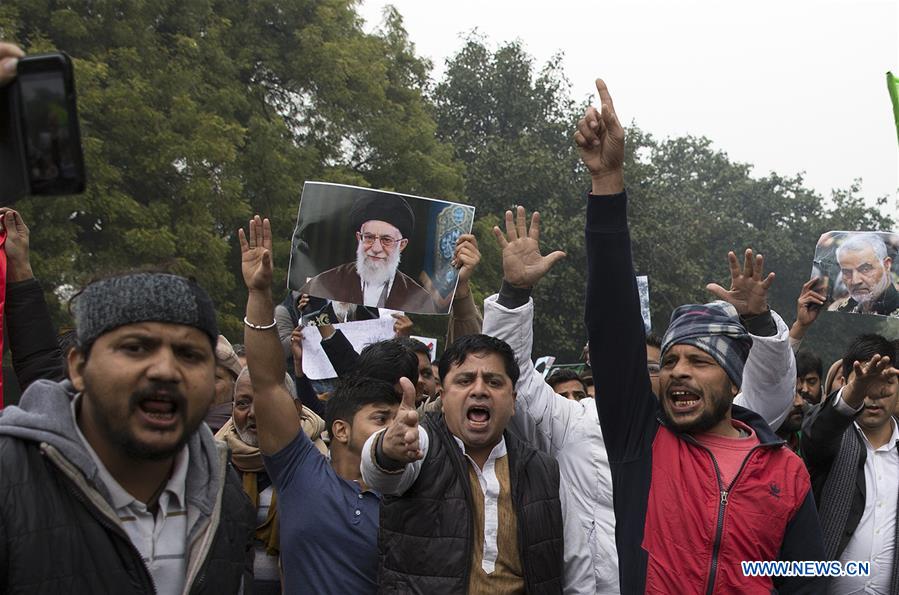 INDIA-NEW DELHI-PROTEST AGAINST KILLING OF QASEM SOLEIMANI