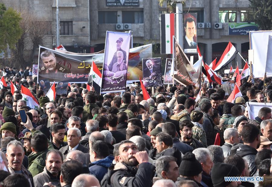 SYRIA-ALEPPO-IRANIAN COMMANDER-MOURNING-PROTEST