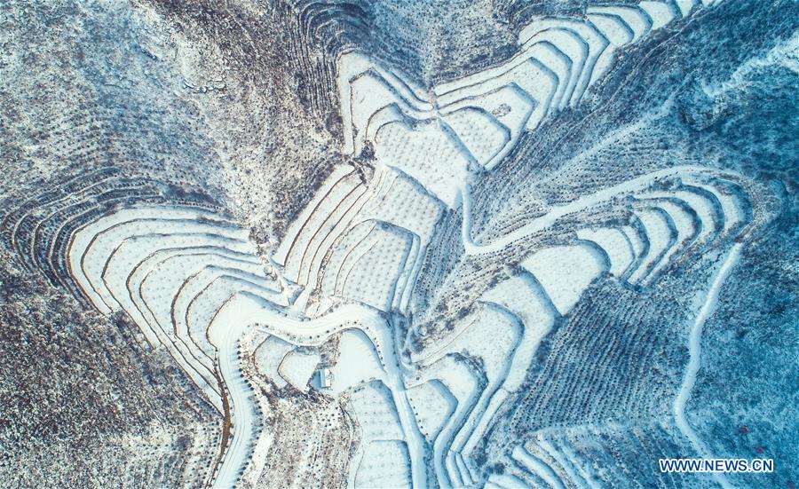 CHINA-HEBEI-TERRACED FIELDS-SNOW SCENERY (CN)