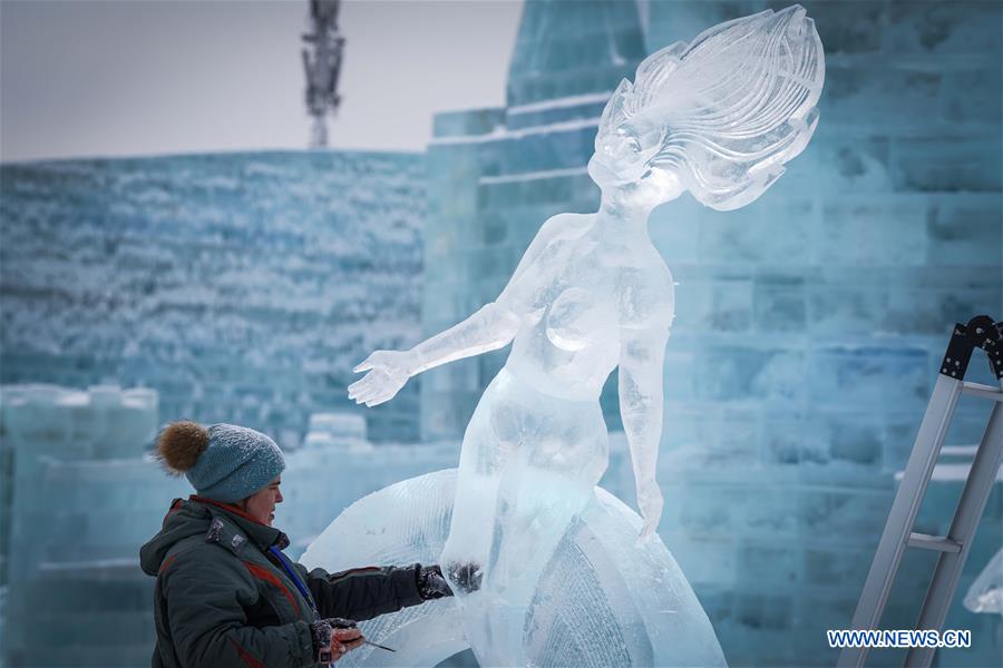 CHINA-HEILONGJIANG-ICE SCULPTURE-COMPETITION (CN)