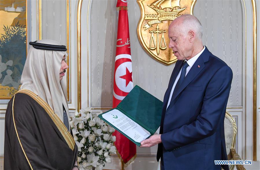TUNISIA-TUNIS-PRESIDENT-SAUDI ARABIA-FM-MEETING