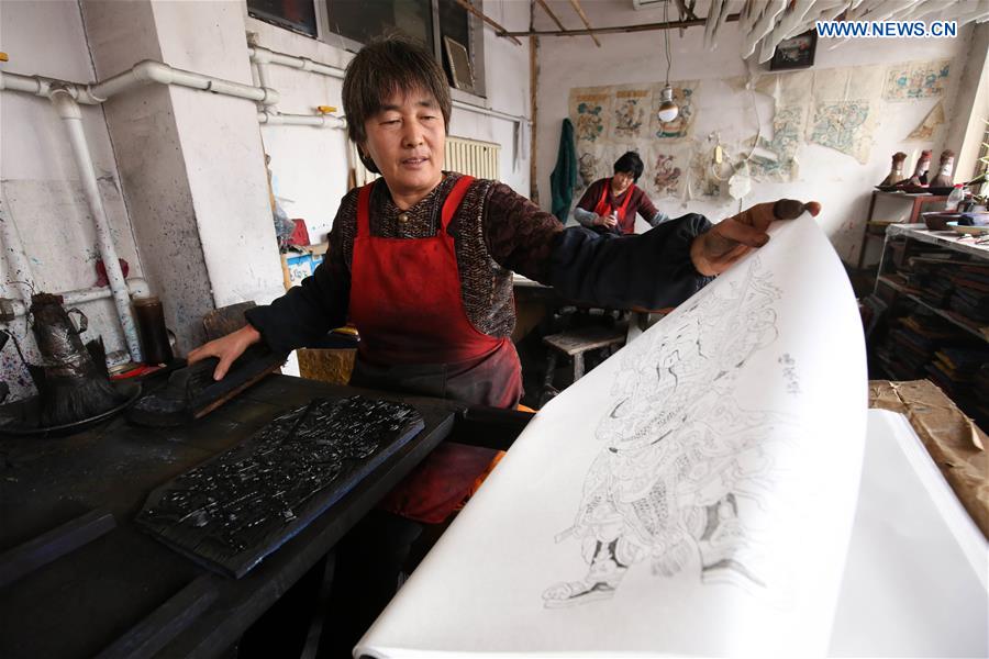 #CHINA-SHANDONG-SPRING FESTIVAL-WOOD-BLOCK PAINTING (CN)