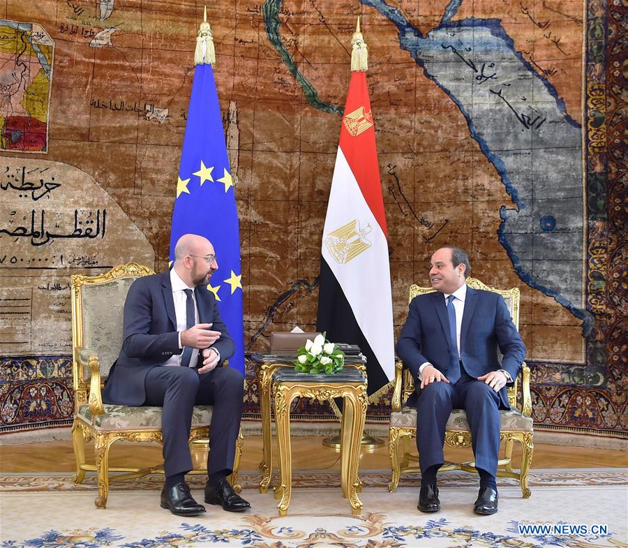 EGYPT-CAIRO-EGYPTIAN PRESIDENT-EUROPEAN COUNCIL PRESIDENT-MEETING
