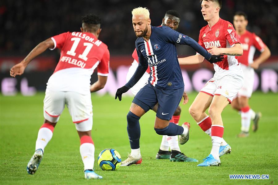 French League 1 match Paris Saint Germain vs. AS Monaco Xinhua