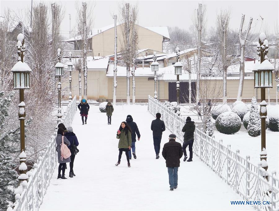 UZBEKISTAN-TASHKENT-SNOWFALL