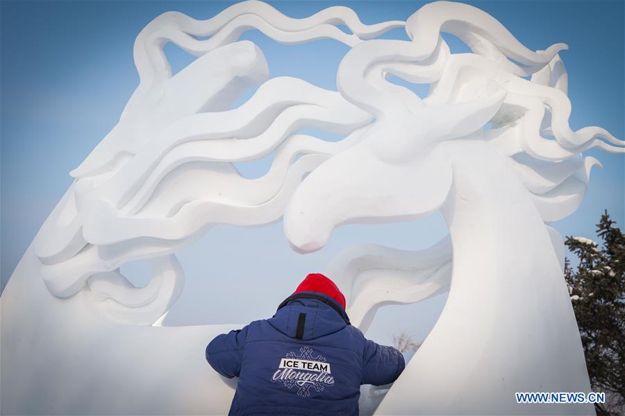 CHINA-HEILONGJIANG-HARBIN-SNOW SCULPTURE COMPETITION (CN)