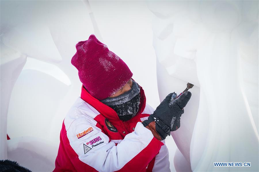 CHINA-HEILONGJIANG-HARBIN-SNOW SCULPTURE COMPETITION (CN)